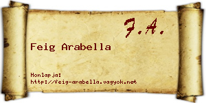 Feig Arabella névjegykártya